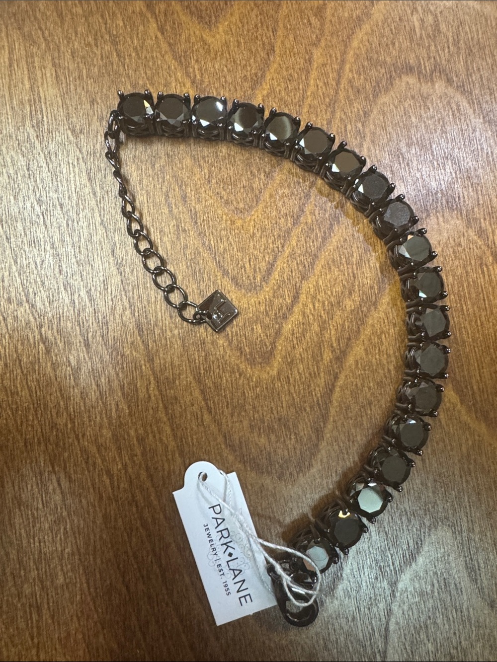 Park Lane Gunmetal Jet Black Faceted Crystal impression bracelet